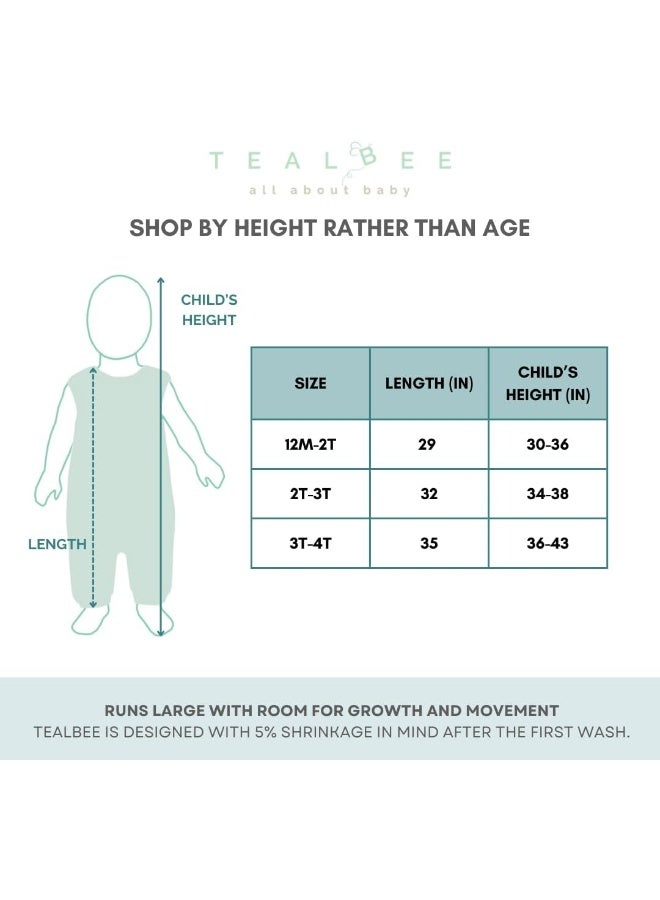 Tealbee Dreamsuit Toddler Sleep Sack with Feet - Walker Sleep Bag with Legs, Rayon made from Bamboo, Winter 1.5 TOG, 2-Way Zipper, 3T-4T - Brushed Black - Image 5